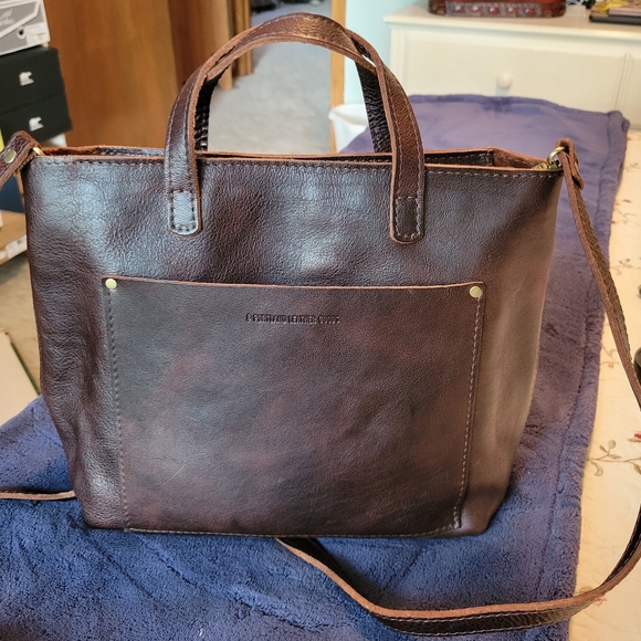 Portland Leather Handbags - Portland Leather Goods Medium Crossbody Tote in Coldbrew